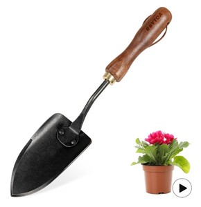 lot 2437 image: 2pack Garden Hand Trowel, Heavy Duty Stainless Steel Garden Shovel with Walnut Handle, Small Gardening Tools for Planting, Digging and Wedding - Retail $0