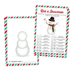 lot 2469 image: Roll A Snowman Game, Christmas Games for Families, Dice Games for Families, Christmas Party Decorations, Snowman Kit Family Activities Holiday Party Favors - Retail $0