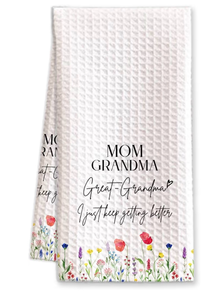 lot 2481 image: Spring Hand Towels for Bathroom, Wildflower Decor Promoted to Grandma, Grandma Gifts Kitchen Towels, Ideal for New Grandparents Gifts, and Fun Dish Drying Cloth -A38 - Retail $0