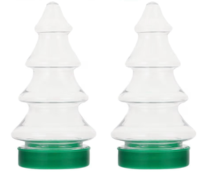 lot 2505 image: Christmas Tree Shaped Candy Boxes Clear Plastic Container Fillable Ornament Xmas Cookie Jars With Lid Biscuits Sweets Jars - Retail $0