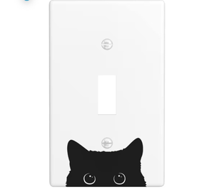 lot 2517 image: ute Cat Light Switch Cover Plates Decorative Single Toggle Wall Plate 1-Gang Art Print Faceplate for Kitchen Home Room Decor 4.5 X 2.76 - Retail $0