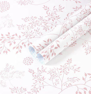 lot 2527 image: Heroad Boho Peel and Stick Wallpaper Pink Floral Contact Paper 17.3x196 Leaf Wall Paper Removable Self Adhesive Wallpaper for Cabinet Bathroom Waterproof Nursery Decor Vinyl Papel Tapiz para Pared - Retail $0