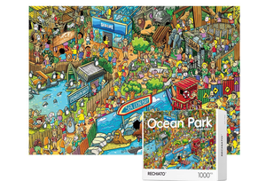 lot 2528 image: Jigsaw Puzzles for Adults, 1000 Pieces Ocean Park Puzzle, Cartoon Painting Challenging Puzzles for Family Activity Game Nights Gifts Fidget Stress Relief - Retail $0