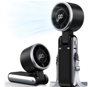 lot 2538 image: Portable Handheld Turbo Fan - 5 Gear High Speed 4000mAh Rechargeable Mini Personal Hand Fan Blow Cold Air, Battery Operated Travel Essentials, Beach Vacation, Gifts for Women, Men (Black) - Retail $0