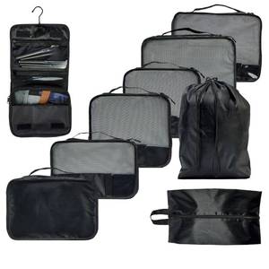 lot 2557 image: Foxy Traveler Packing Cubes Set �� Cute Packing Cubes for Travel, Luggage Organizer Bags for Suitcase, For Kids & Family, Floral, Neutral & Aesthetic Travel Organizer Set -Black - Retail $23