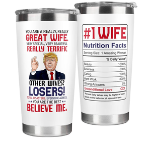 lot 2584 image: Gifts for Wife from Husband - Wedding Anniversary for Women, Valentines Day Birthday, Mothers Day, Christmas Wife Gifts for Her - Romantic Love Gift for Her - 20 Oz Stainless Steel Tumbler - Retail $0