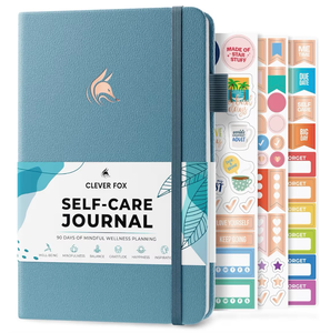 lot 2606 image: Clever Fox Self-Care Journal �� Daily Reflection Notebook �� Mental Health & Personal Development Planner, Meditation & Mood Log, A5 (Aquamarine) - Retail $0