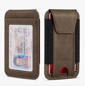 lot 2616 image: RUNBOX Wallet for Men 6-8 Cards With ID Window RFID Blocking Wallet Credit Card Holder Minimalist Front Pocket Gifts Ideal Choice - Retail $0