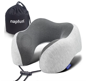 lot 2621 image: Neck Pillow for Traveling, Upgraded Travel Neck Pillow for Airplane 100% Pure Memory Foam Travel Pillow for Flight Headrest Sleep, Portable Plane Accessories - Retail $0