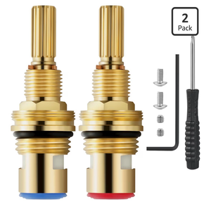 lot 2629 image: Brass 1-001 & Brass 1-002 Ceramic Valve Cartridge, Compatible with Cold widespread Cartridge and Hot widespread Cartridge, Brass Construction, include Brass 1-001 & Brass 1-002 - Retail $0