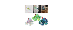 lot 2639 image: 3D Printed Magnetic Frog Set of 3 �� Poseable Articulated Fridge Magnets with Magnet Feet for Refrigerator, Locker & Whiteboard Cute Funny Home Office Kitchen Decor, Animal Magnets - Retail $0