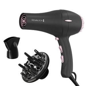 lot 2652 image: Remington Pro Pearl Soft Touch Professional Ceramic Hair Dryer with Concentrator and Diffuser  Ionic  1875 Watts  Black - Retail $52
