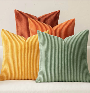 lot 2658 image: Decorative Throw Pillow Covers 18x18 Inch Set of 4, Vibrant Cushion Covers Vintage Retro Home Decor, Mix and Match Color Clash Design for Sofa Couch Bed Living Room Yellow Rust Green - Retail $0