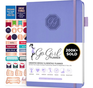 lot 2672 image: GoGirl Planner and Organizer for Women �� Compact Size Weekly Planner, Goals Journal & Agenda to Improve Time Management, Productivity & Live Happier. Undated �� Start Anytime, Lasts 1 Year �� Lavender - Retail $0