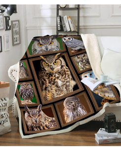 lot 2673 image: Owls Gifts for Women & Men - Owl Decor Fleece Throw Blanket, 50x60, Perfect for Owl Lovers, Home Decor - Retail $0