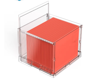 lot 2690 image: UMAIL File Box,Hanging File Organizer,Portable Storage Bins with Lids,Letter-size File Holder File Cabinet for OfficeHomeDecor No Folders(1pack - Retail $0