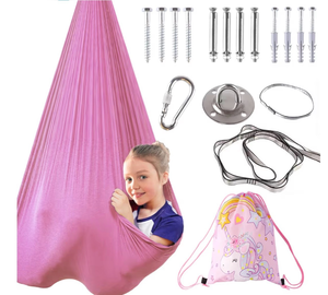 lot 2691 image: Indoor Therapy Sensory Swing for Kids, Special Needs Joy Cuddle Ceiling Snuggle Swings, Outdoor Room Adjustable Fabric Hammock for Children Child Teens Autism, ADHD, Aspergers, Sensory Integration - Retail $0