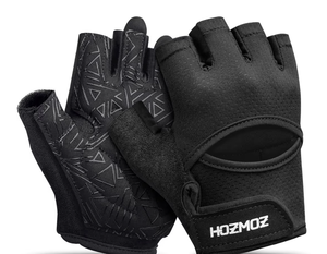 lot 2694 image: HOZMOZ Ventilated Weight Lifting Gloves, Thick Padded Workout Gym Gloves with Full Palm Protection & Grip & Shock Absorption for Women & Mens Fitness Exercise Training - Retail $0
