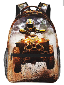 lot 2702 image: Backpack Dirt Quad Bike 4 Wheelers Off Road Ride on ATV, Travel Laptop Backpacks Casual College Daypack School Bag for Boys Girls Men Adult - Retail $0