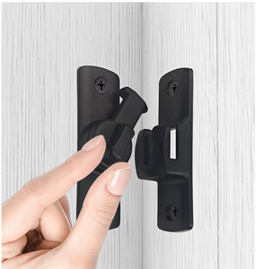 lot 2711 image: 3pack Barn Door Lock,Door Chain Lock,Storm Door Lock,90 or 180 Degree Flip Door Locks,Protect Privacy Sliding Gate Latch,Security Sliding Door Latch Lock for Cabinets,Bathroom,Garage(3pk, Black) - Retail $0