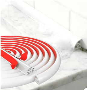 lot 2722 image: Flexible Quarter Round Molding (13 Ft  156 Inch) - Waterproof Self Adhesive Trim for Floor Gaps & Bathtubs, Paintable Silicone Gap Cover for Floor & Bathtub, Easy No-Tool Installation - Retail $0