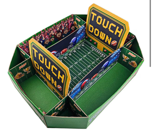 lot 2725 image: Football Party Decorations - Super Game Bowl Party Decorations 2026 - Football Food Tray Set  Stadium Snack Display Tray for Football Party Supplies Favors Decorations - Game Day Themed Birthday Food Plates Decor - Retail $0