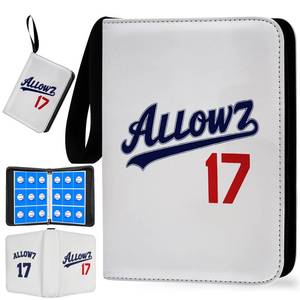lot 2740 image: Baseball Card Binder, 900 Pockets with 50 Removable Double-Sided Sleeves, 3 Ring Zipper Portable Leather Album - Protective Trading Card Holder for Sports Collectors Storage (White, 900) - Retail $30