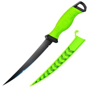 lot 2742 image: Treevian Fishing Fillet Knife 7 Inch, High Carbon Stainless-Steel Blade Filet Knive for Fish, Non-Slip Handles, Professional Fish Knife for Outdoor and Home Use (Green) - Retail $10