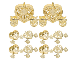lot 2751 image: HOMSFOU 6Pcs Heart-Shaped Candy Boxes with Window - Gold Decorative Treat Boxes for Chocolates and Small - Ideal for Valentine S Day Weddings and Special Events - Retail $0