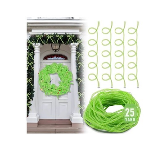 lot 2753 image: Arrowbash 25 Yards Christmas Mesh Tubing for Crafts Lime Green Deco Mesh Tubing for Wreath 8 mm Metallic Foil Poly Tube Flexible Metallic Foil Ribbons for DIY, Gift Wraps, Christmas Tree Decor - Retail $0