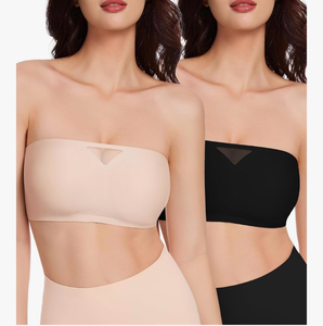 lot 2756 image: HBselect Strapless Bras for Women Seamless Non-Slip Silicone Padded Bandeau Bra Comfort Wireless Tube Top Bralette - Retail $0