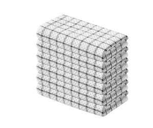 lot 2757 image: Homaxy 100% Cotton Kitchen Towels 6 Pack-15 X 25 Inches, Check Design Waffle Weave Hand Tea Towels, Super Soft and Absorbent Dish Towel for Drying Dishes, Black - Retail $0