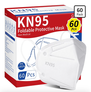 lot 2772 image: ChiSip KN95 Face Mask 60Pcs, 5 Layer Design Cup Dust Safety Masks, Breathable Protection Masks Against PM2.5 for Adult, Men, Women, Indoor, Outdoor Use, White - Retail $0