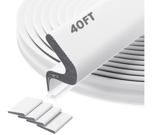 lot 2785 image: 40FT Door Weather Stripping Door Seal - Kerf Front Exterior Door Weather Stripping for Door Frame Soundproofing Door Insulation Strip (with 4 Door Corner Seals) - Retail $0