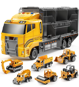 lot 2788 image: Toddler Toys for 3-9 Years Old Boys, Construction Toys Car Transport Vehicle WPlay Mat, Die-cast Alloy Engineering Vehicle Gifts for Age 3 4 5 6 Kids Child Boys Girls Birthday Party Favor - Retail $0