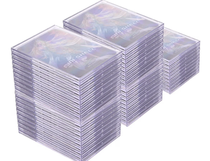 lot 2800 image: 50 pcs Baseball Cards Sleeves 10 Display Stand Top Loaders Hard Acrylic Tranding Card Sleeve Protector Clear Card Case Fit for Standard Sports Cards - Retail $0