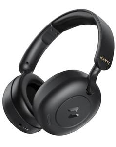lot 2801 image: havit H655BT Hybrid Active Noise Cancelling Headphones for Airplane Travel, Wireless Over Ear Bluetooth Headphones, 76H Playtime, Hi-Res Audio, Super Bass via App, 5 Mic for Noise Cancelling