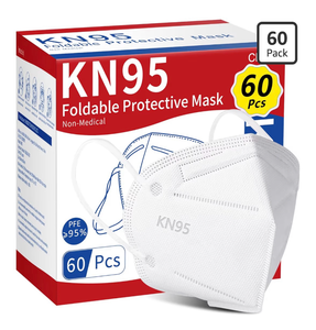 lot 2803 image: ChiSip KN95 Face Mask 60Pcs, 5 Layer Design Cup Dust Safety Masks, Breathable Protection Masks Against PM2.5 for Adult, Men, Women, Indoor, Outdoor Use, White - Retail $0