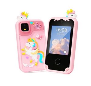 lot 2806 image: Kids Phone for Girl Toys, Christmas Birthday Gifts for Age 3-10 Year Old Girls Boys Toys, Kids Toddler Smart Phone, Detective Educational Learning Toys with 2.8 Touchscreen, Music Video Game (Pink) - Retail $0