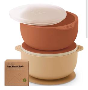 lot 2812 image: KeaBabies 2-Pack Baby Bowls with Suctions, Lids - Silicone Toddler Suction Bowls for Baby Boy, Girl, Kids, Food Grade Silicone, BPA-Free, Dishwasher Safe, Toddler Eating Essentials (Terracotta) - Retail $0