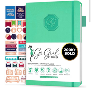 lot 2815 image: GoGirl Planner and Organizer for Women �� Compact Size Weekly Planner, Goals Journal & Agenda to Improve Time Management, Productivity & Live Happier. Undated �� Start Anytime, Lasts 1 Year �� Emerald - Retail $0