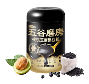 lot 2820 image: Walnut Black Soybean Sesame Powder, Plant-Based Powder, Healthy Breakfast Instant Drink , Low GI Food, High in Calcium, Protein and Fiber, Non-GMO, Vegan, No Artificial Flavors, Colors or Sweeteners, 19.25 oz  - Retail $0