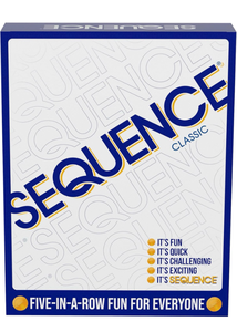 lot 2841 image: SEQUENCE- Original SEQUENCE Game with Folding Board, Cards and Chips by Jax ( Packaging may Vary ) White, 10.3 x 8.1 x 2.31 - Retail $0