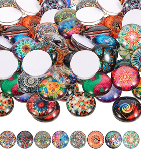 lot 2850 image: IMIKEYA 200pcs Round Glass Cabochons, 12mm Mixed Color Stones for Jewelry Making, Mosaic Tiles Supplies for Crafts (Mixed Color) - Retail $0