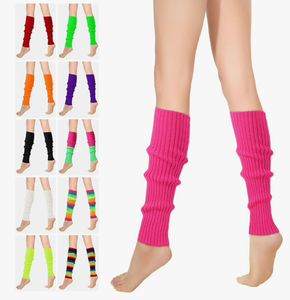 lot 2852 image: Buauty 80s 90s Leg Warmers for Women, Neon Ribbed Leg Socks, Stylish Accessories for Inspired Outfits for Yoga,Running,Hiking - Retail $0