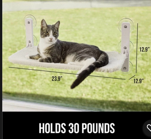 lot 2857 image: GORILLA GRIP Cat Window Perch, Foldable Cat Window Hammock Bed with 6 Large Suct - Retail $0