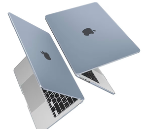 lot 2865 image: Mektron Upgrade Case for MacBook Air 13.6 Inch Fits 2025 2024 2023 2022 Release Model M4 A3240 M3 A3113 M2 A2681, Frosted Clear Laptop Hard Shell Cover with Keyboard, Matte Blue Clear - Retail $0