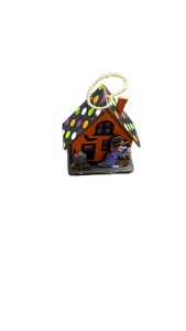 lot 2879 image: Schreckify Halloween Decor Indoor,Light Up Witch Halloween Wooden Table Centerpieces for Haunted House Home Tabletop Tiered Tray Decor (Orange) - Retail $0