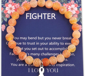 lot 2888 image: Cenwa Orange Awareness Bracelet - Leukemia Awareness Ribbon - Survivor Gift - Retail $15