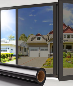 lot 2903 image: Coavas One Way Privacy Window Film Daytime Mirror Reflective Window Tint for Home Heat UV Sun Blocking Anti-Glare Covering See Out Not in Static Cling Removable for Bedroom,Black-Silver,17.5x118.1In - Retail $0